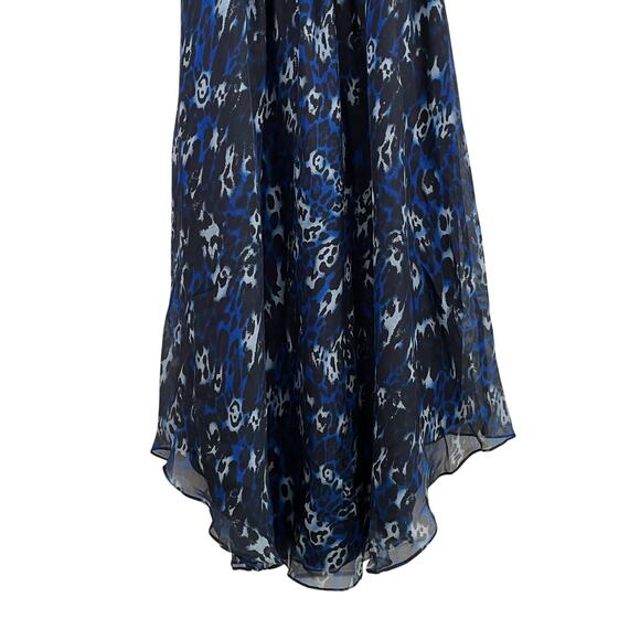 NWT RAMY BROOK Women's 100% Silk Moe Midi Dress Animal Print Blue XS Cottagecore - Picture 7 of 11